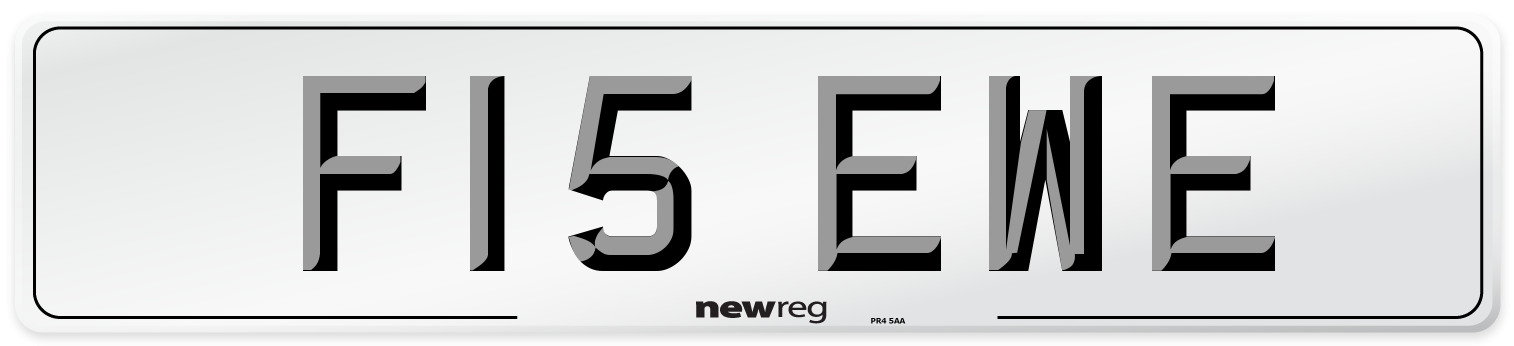 F15 EWE Number Plate from New Reg